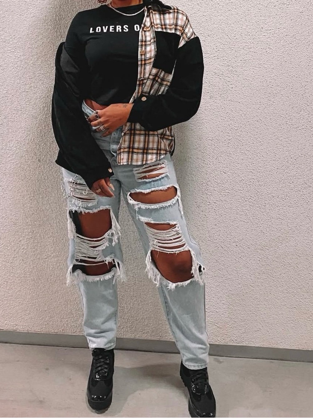 Light Blue Distressed Women’s Jeans - Casual Ripped Denim